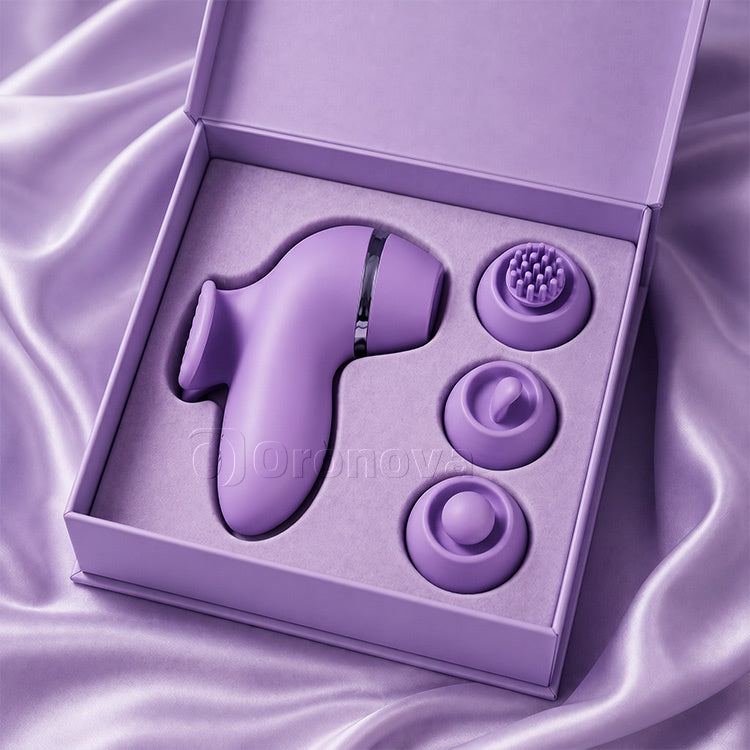 Vibromasseur multifonction 4 en 1 | Plaisir de battement, léchage, brossage et succion