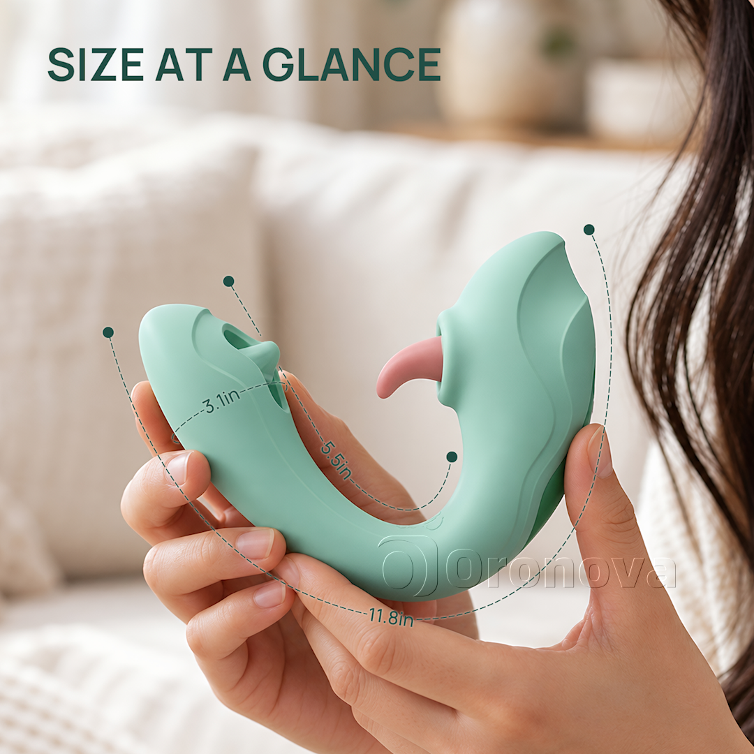 Vibromasseur 2-en-1 à langue et à tapotements - Stimulation clitoridienne par léchage, 7 modes de léchage et 7 modes de tapotement