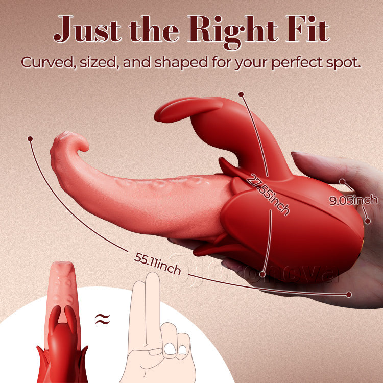 Vibrateur lingual 10 modes, stimulation double point, design silencieux