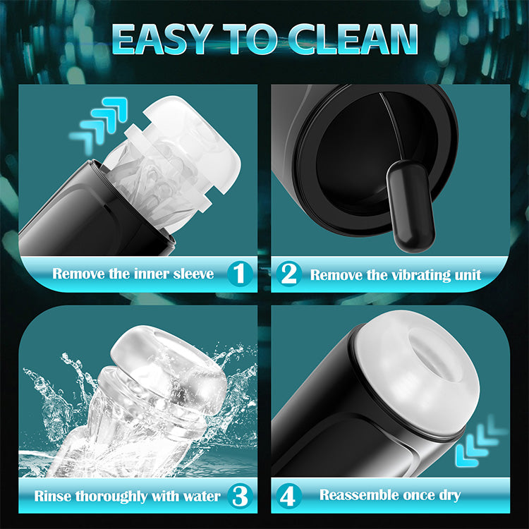 Masturbateur masculin automatique – 9 modes de succion et de vibration avec fonction tourbillon