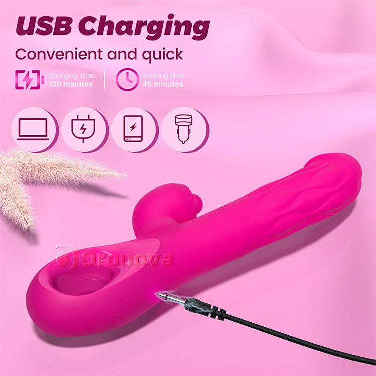 Vibromasseur 3 en 1 pour tapotement et expansion – Stimulation du point G et du clitoris