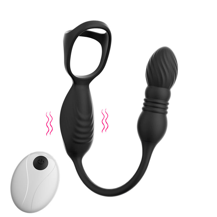 Masseur Prostatique Poussant Portable - 10 Vibrations & Télécommande