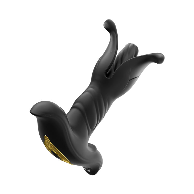 Plug anal extensible télécommandé avec 9 modes de vibration et de poussée
