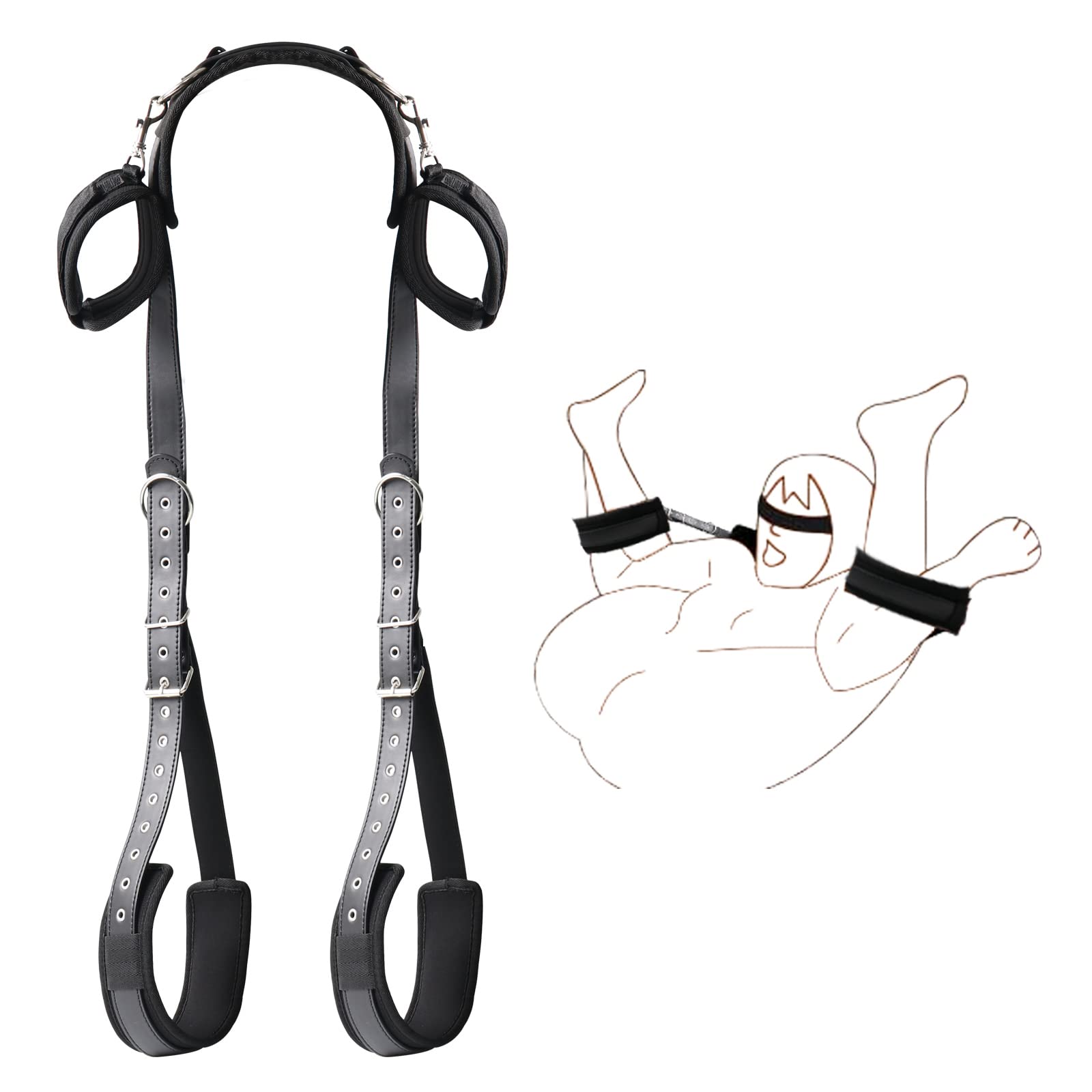 Ensemble de contraintes BDSM réglables pour jeu de bondage avancé
