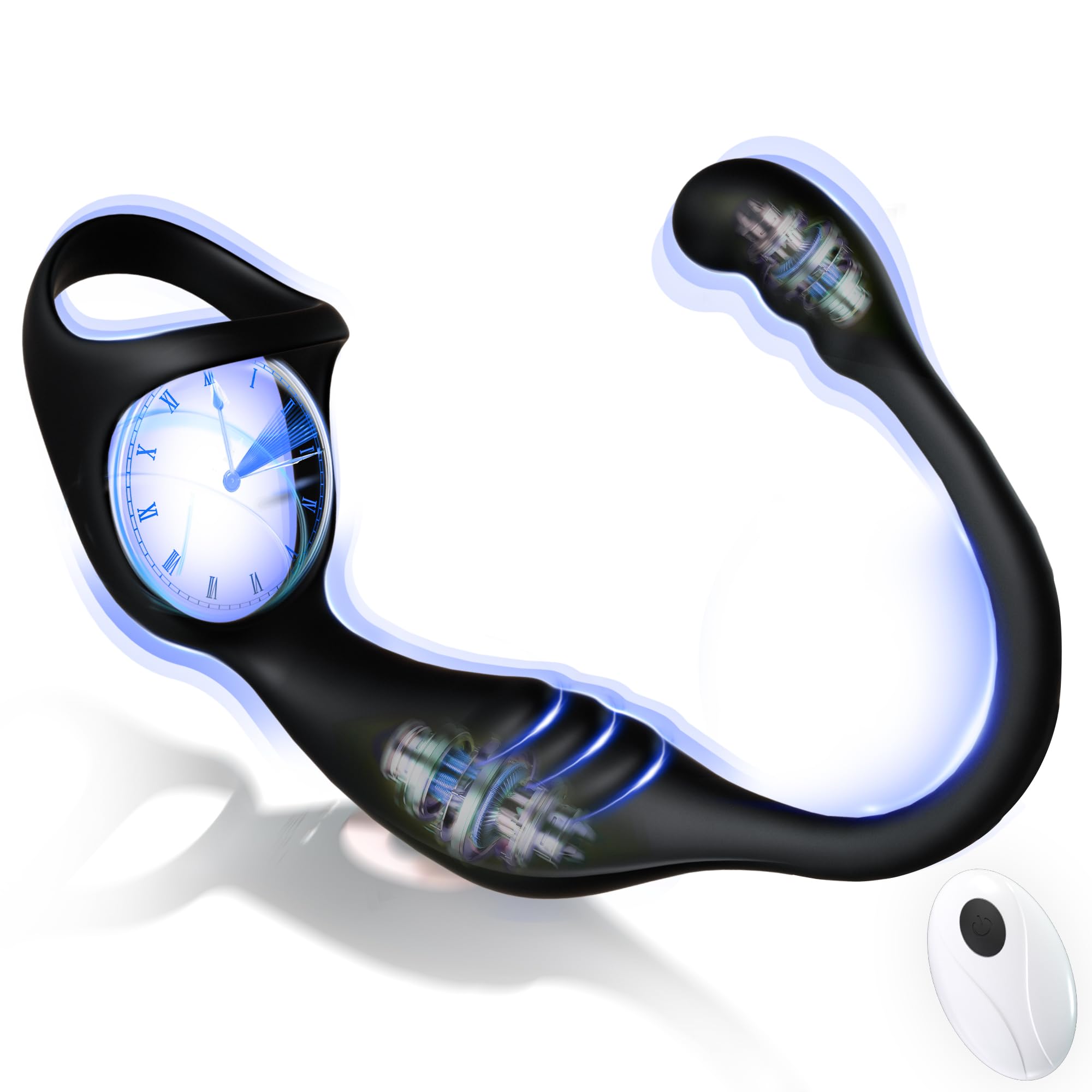 Masseur de prostate télécommandé et anneau vibrant pour pénis – 10 modes intenses