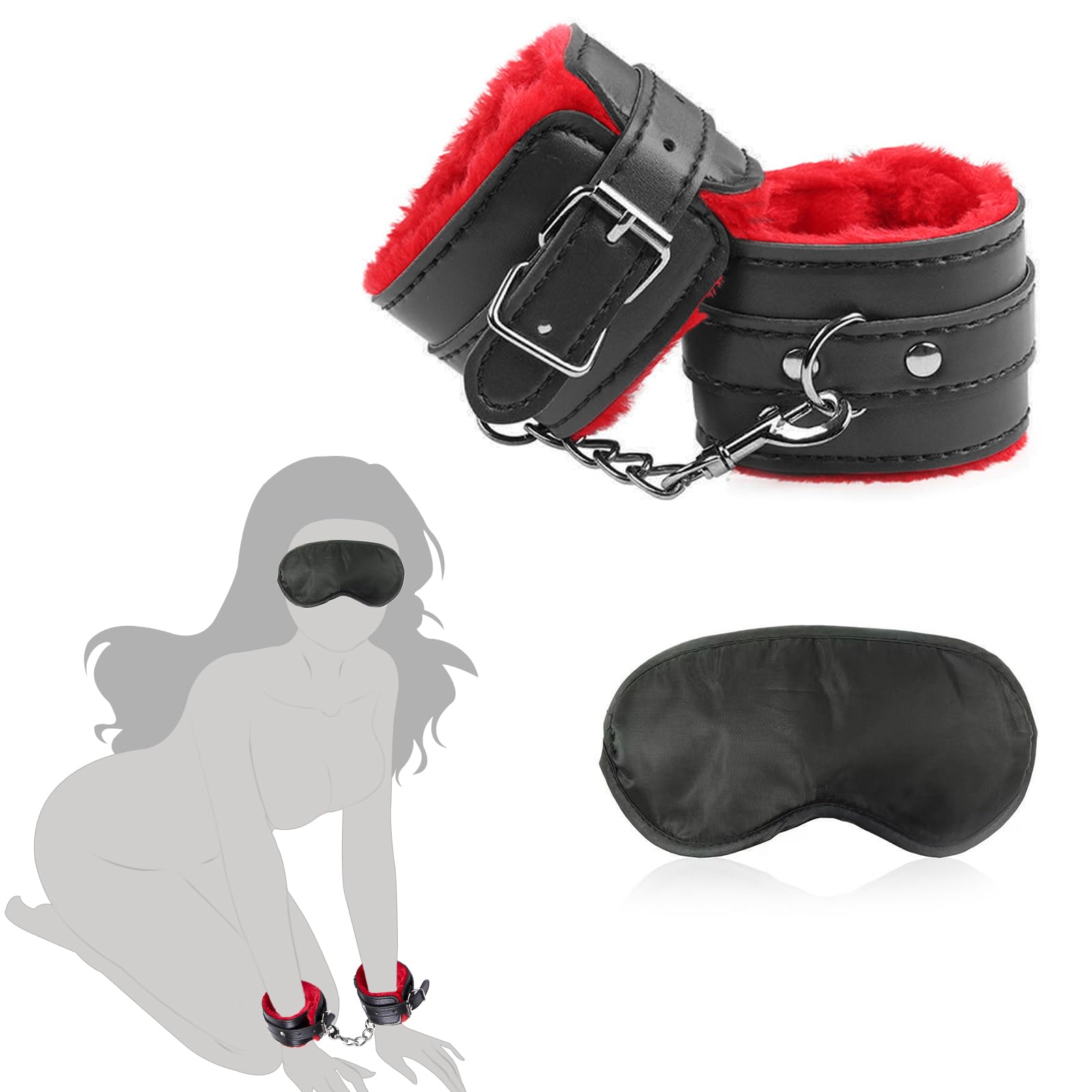 Jeu de bondage intense avec menottes et masque pour les yeux