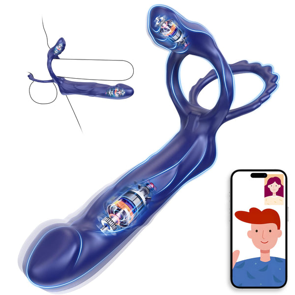 Vibrating Strap-On & Manchon de pénis – Jouet sexuel pour couples contrôlé par application
