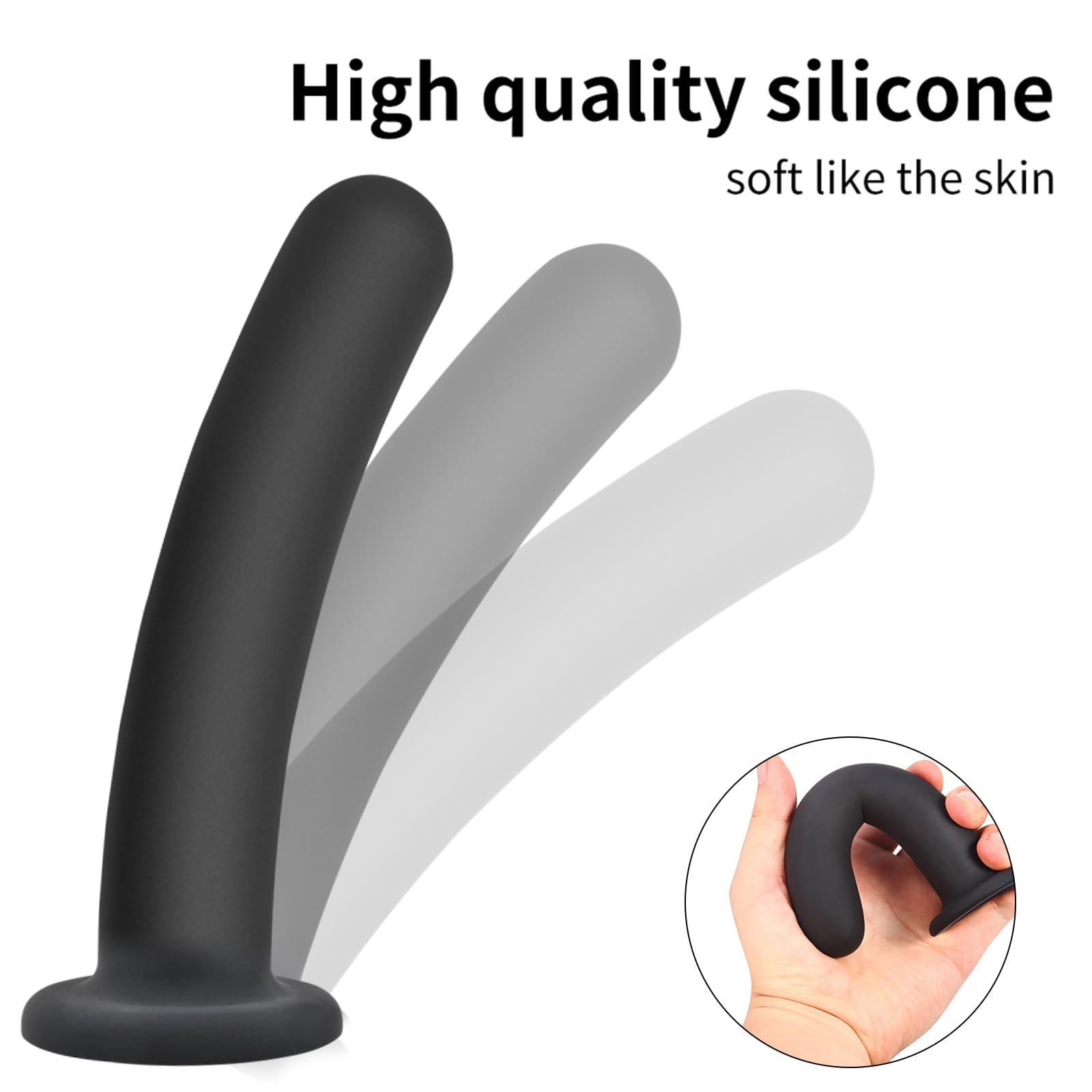 Kit de plug anal en silicone avec base à ventouse pour stimulation de la prostate et du point G