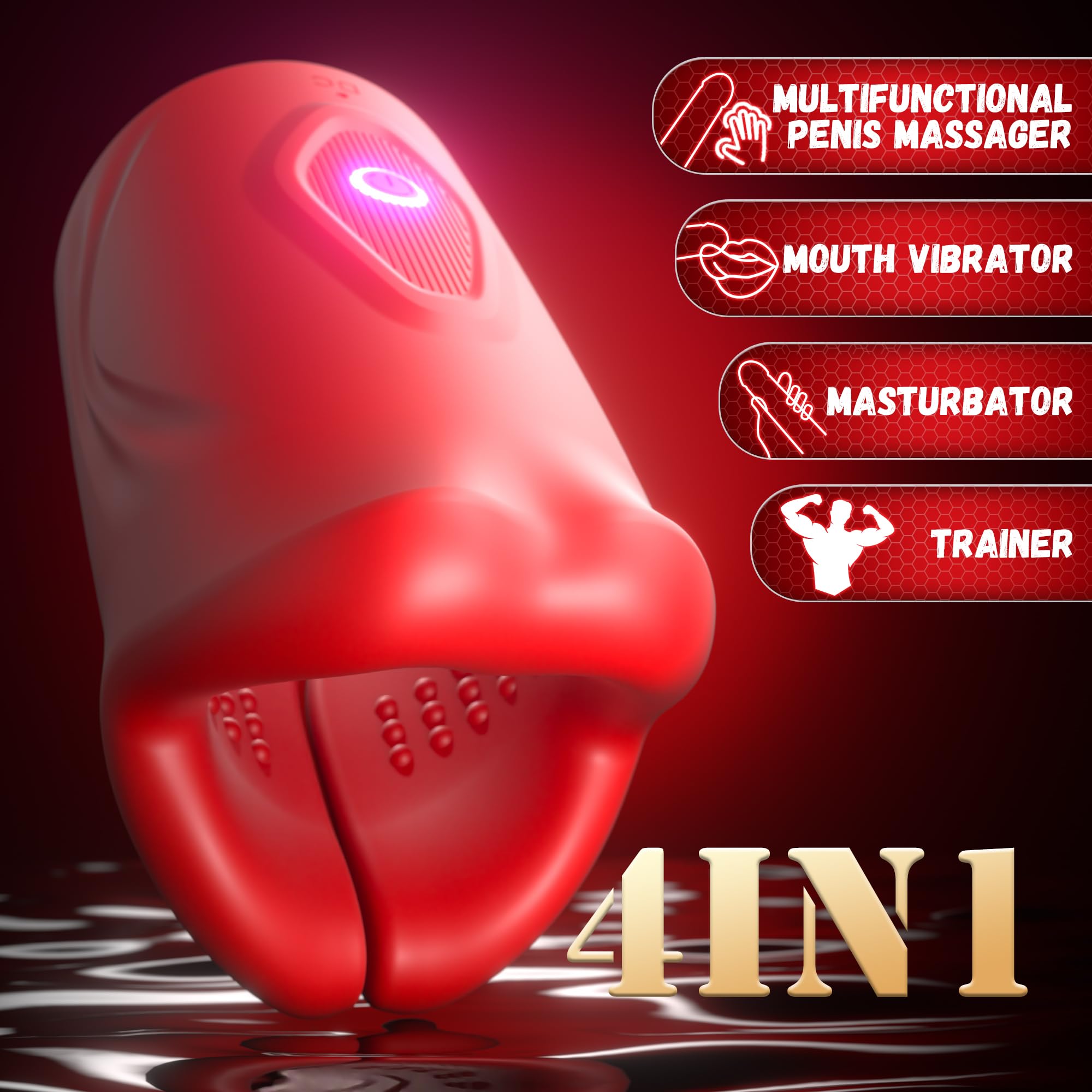 Coupe de masturbation mains libres puissante avec 9 modes de vibration