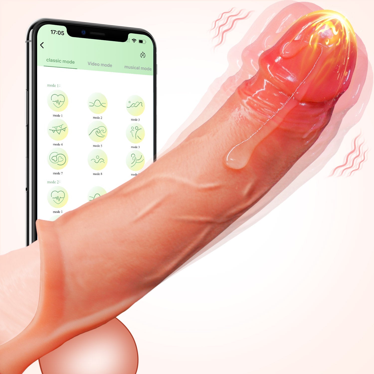 Manchon de pénis Anneau pénien - Vibrant et contrôlé par application