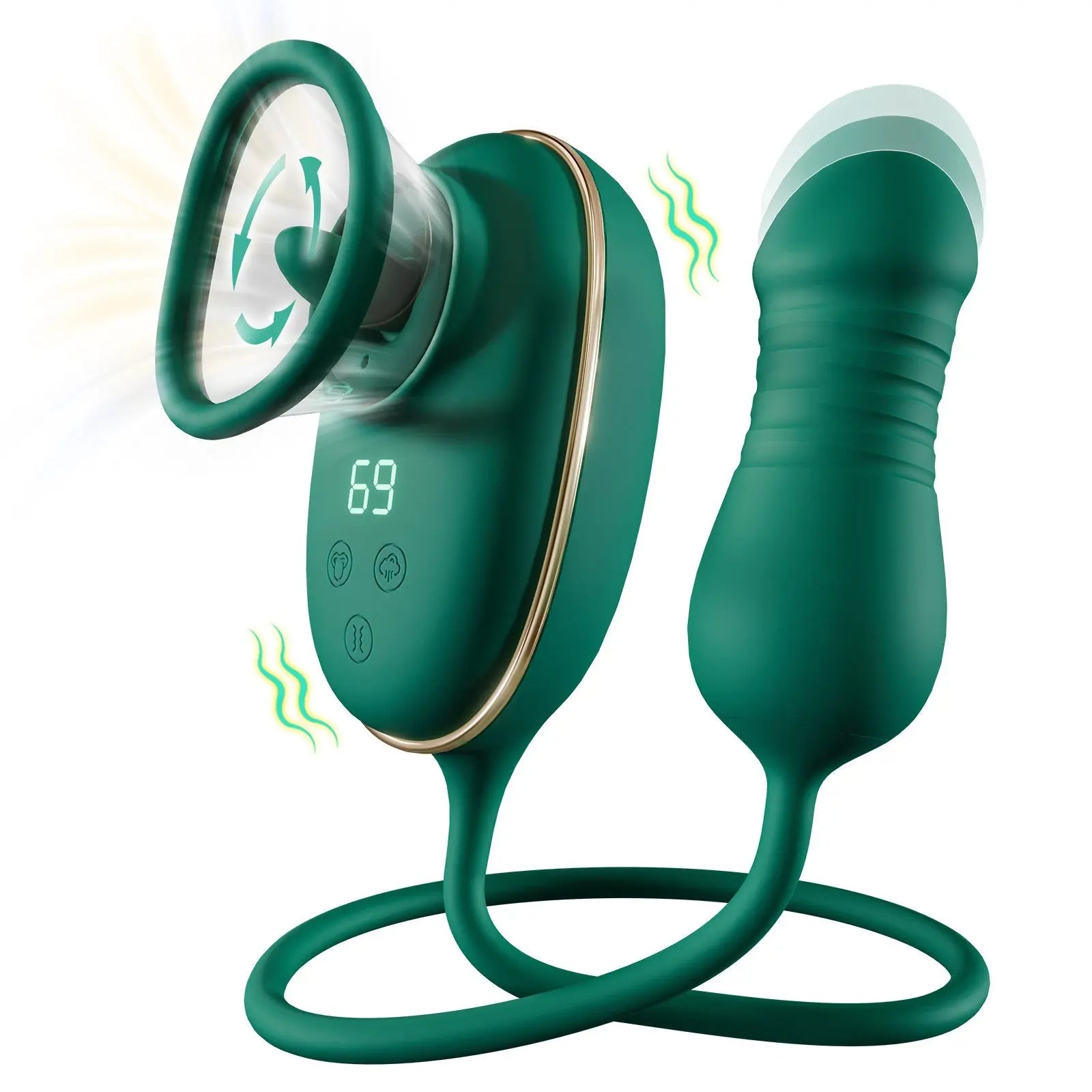 Vibromasseur clitoridien pour femmes avec succion et langue vibrante, avec gode vibrant et pulsant