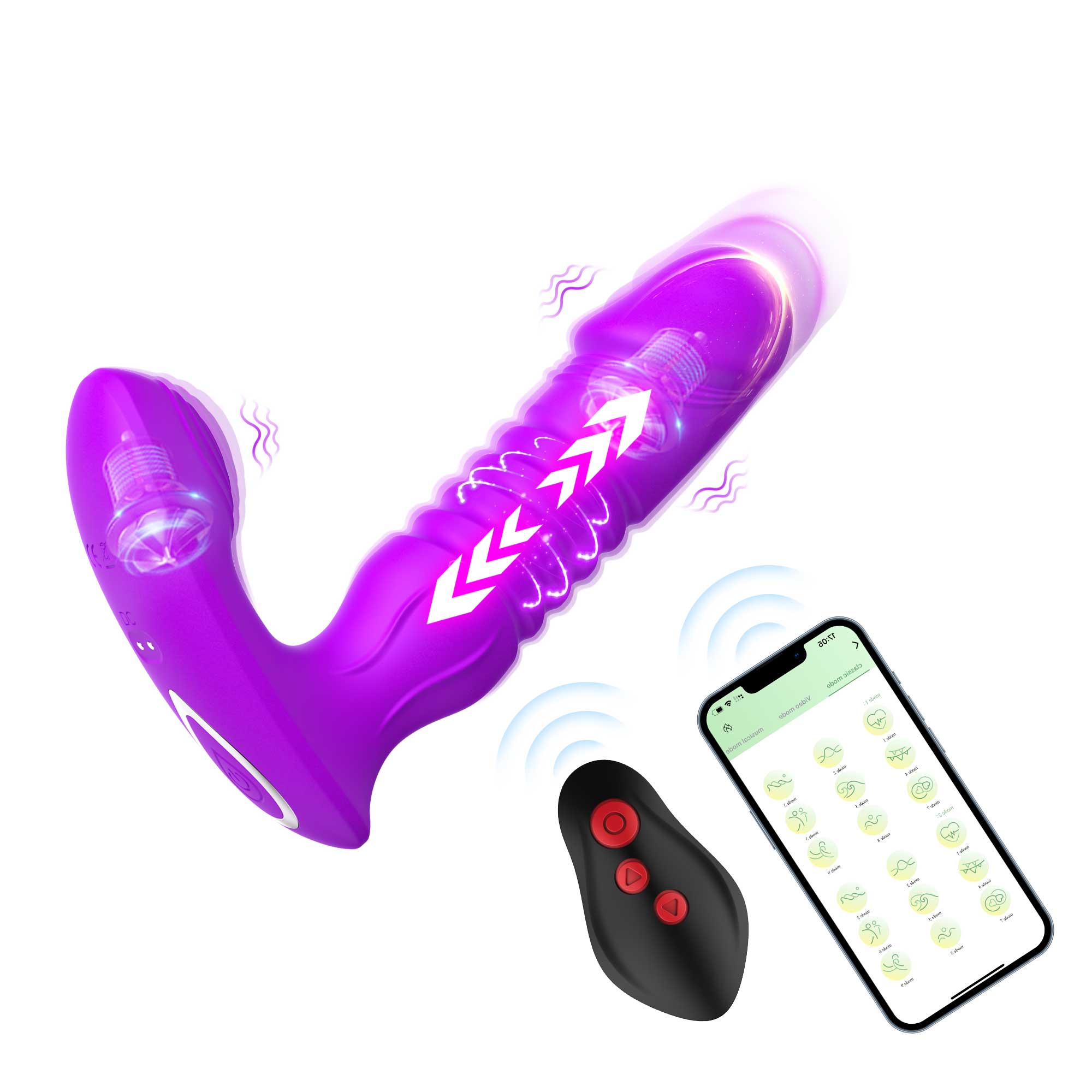 Vibromasseur Dildo Point G - Poussée & Vibration