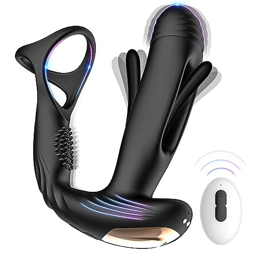 Flapping Anal Dildo Massager - Vibration & Anneau de pénis