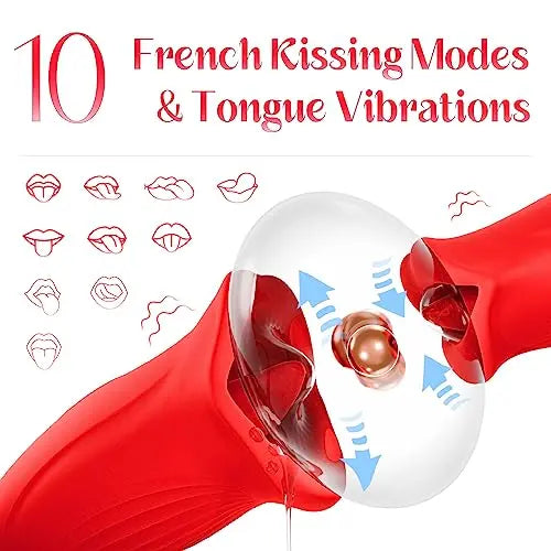 Vibrateur à battement pour point G avec fonction de baiser et langue vibrante