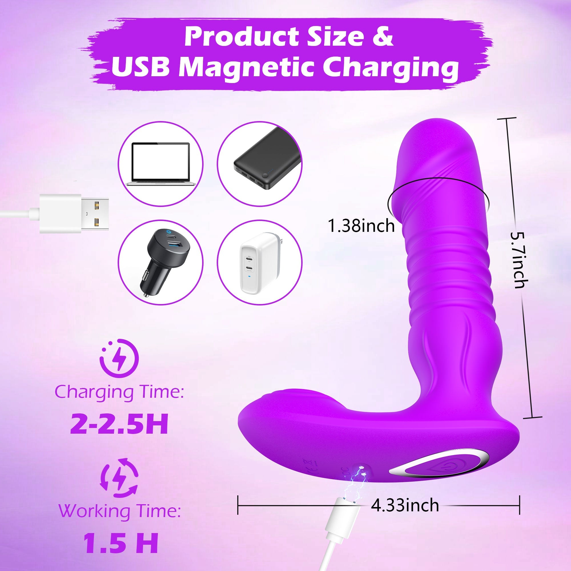 Vibromasseur Dildo Point G - Poussée & Vibration